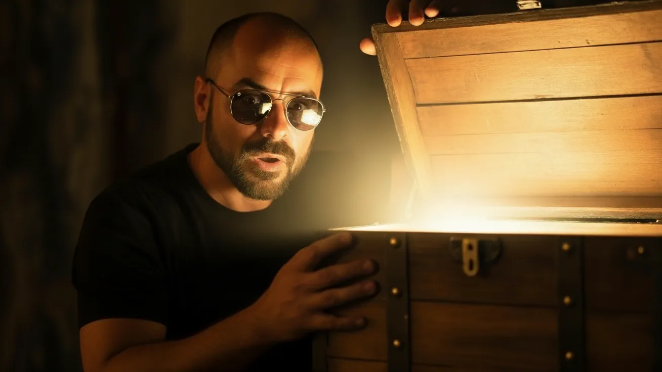 Ilustración simbólica de la Casa 2 en astrología, mostrando un cofre de riquezas y valores