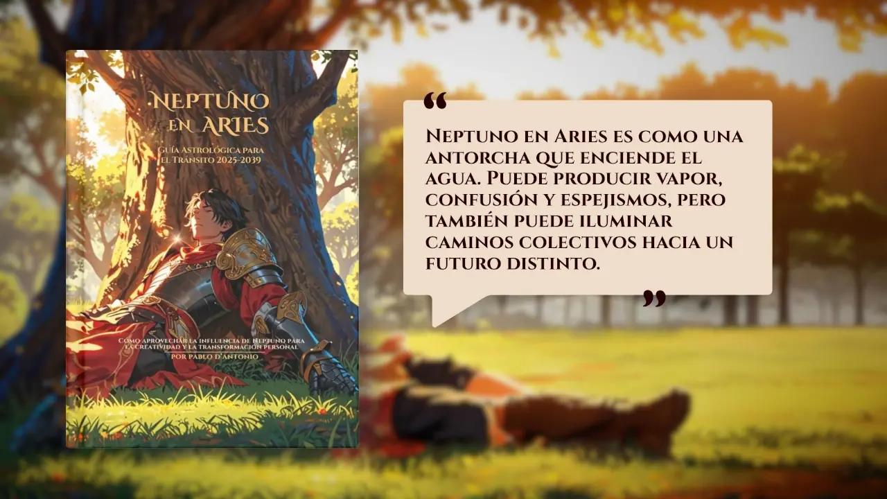 Neptuno en Aries, portada del libro disponible en Amazon